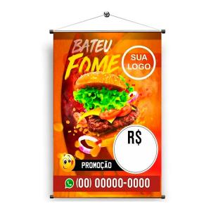 Banner Lona 380gr Personalizado 4x0 Fosco Bastão e madeira 